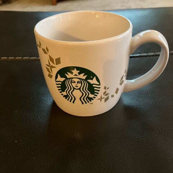 STARBUCKS Coffee Tea Cup Mug 2013 Holiday Collection Green Gold White 14oz - Picture 1 of 6